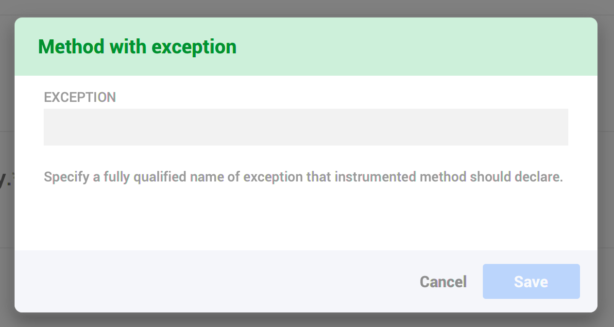 Method with exception Form
